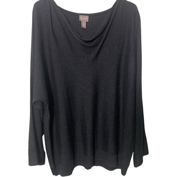 Chico's Sweater NWT Size 4 (2x) Grey Touch Of Cashmere Luxurious Drape Neck - Picture 1 of 7